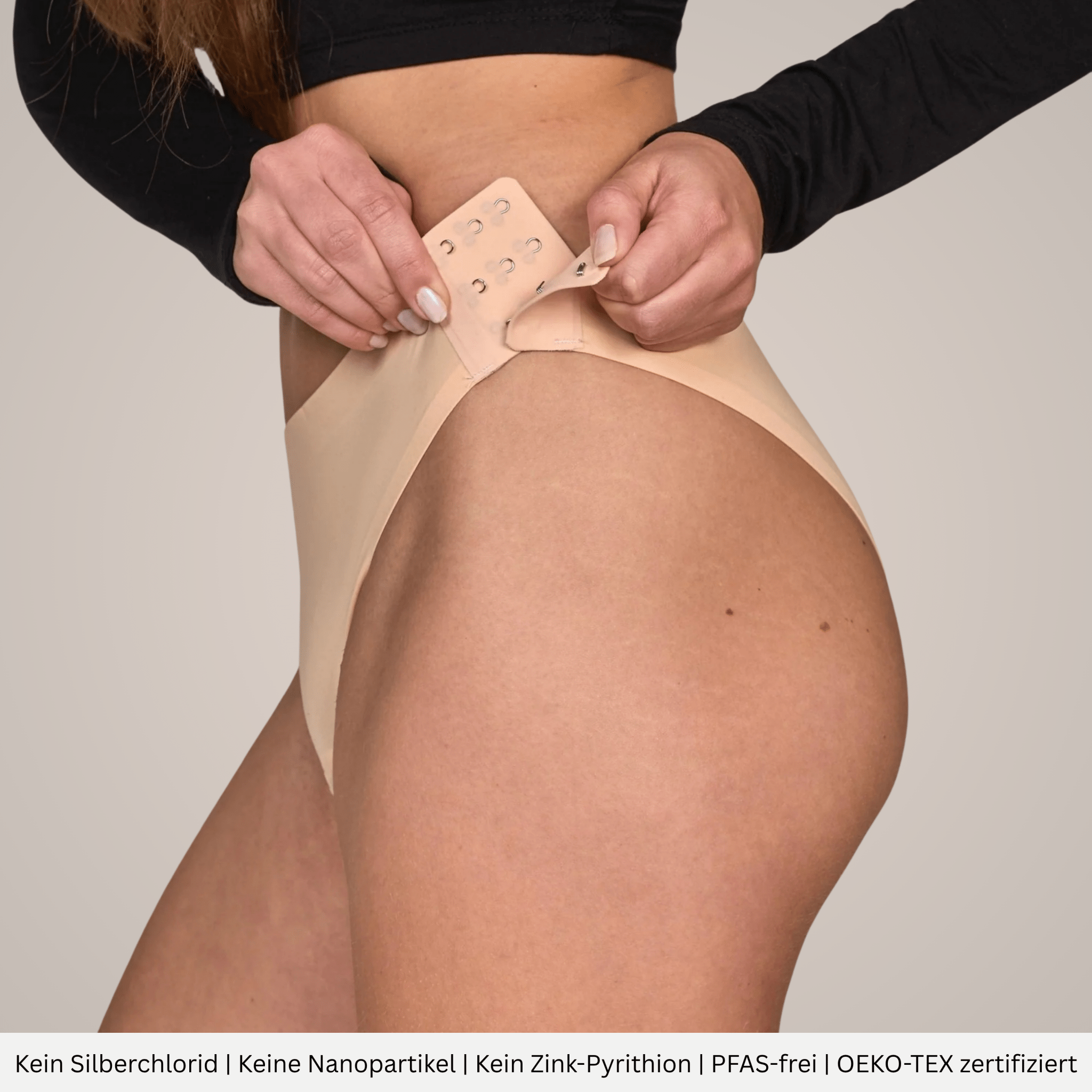 Ivy vanille - seamless Periodenslip mit Verschluss - Periodenunterwäsche, Menstruationsunterwäsche von my•mense