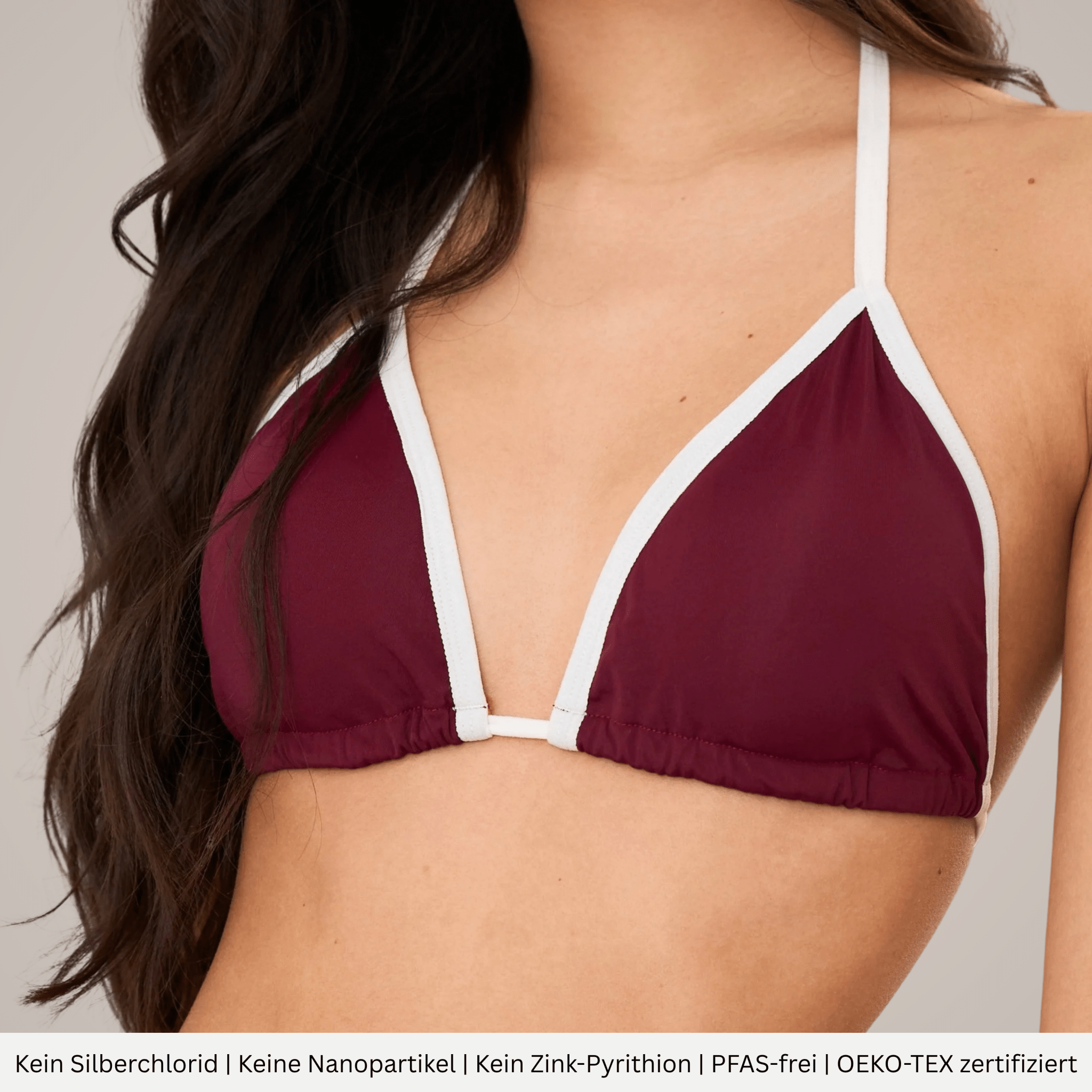 Periodenbikini Top „Lily“ burgund - Periodenunterwäsche, Menstruationsunterwäsche von my•mense