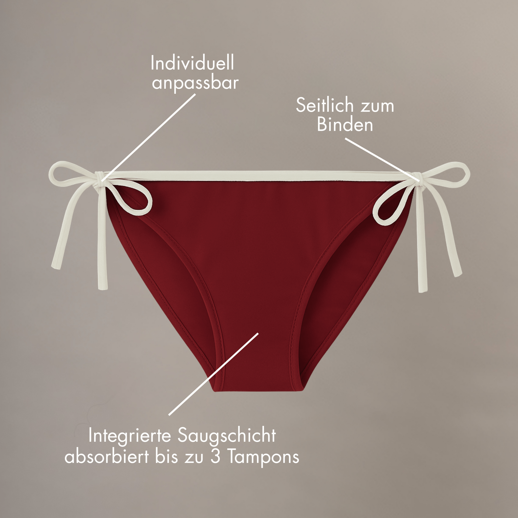 Bottom Lily burgund - Periodenunterwäsche, Menstruationsunterwäsche von my•mense