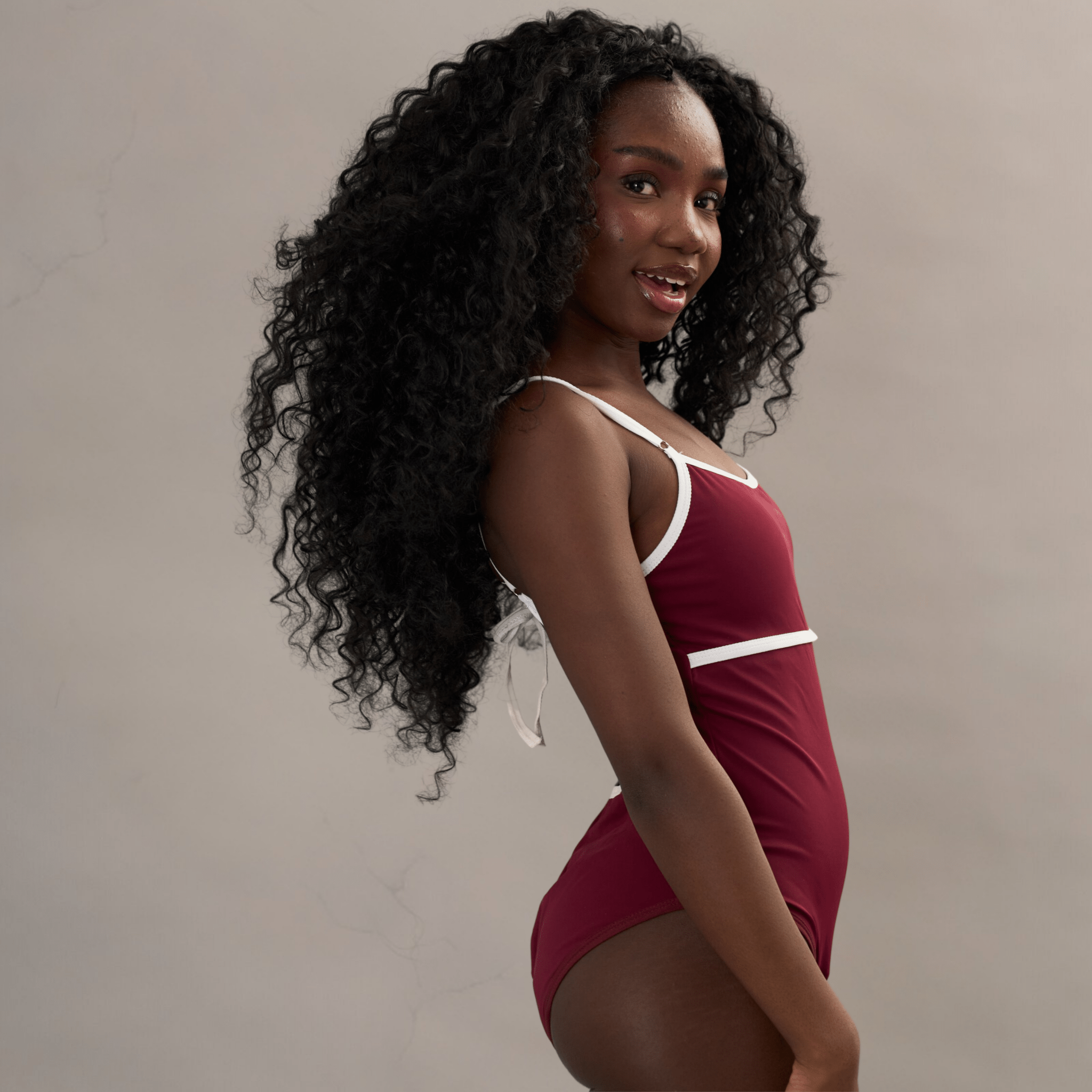 Periodenbadeanzug Jasmine burgund - Periodenunterwäsche, Menstruationsunterwäsche von my•mense