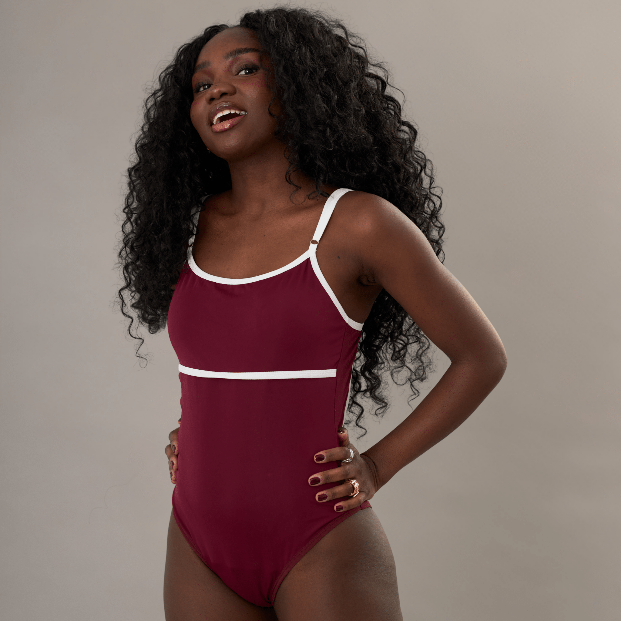 Periodenbadeanzug Jasmine burgund - Periodenunterwäsche, Menstruationsunterwäsche von my•mense