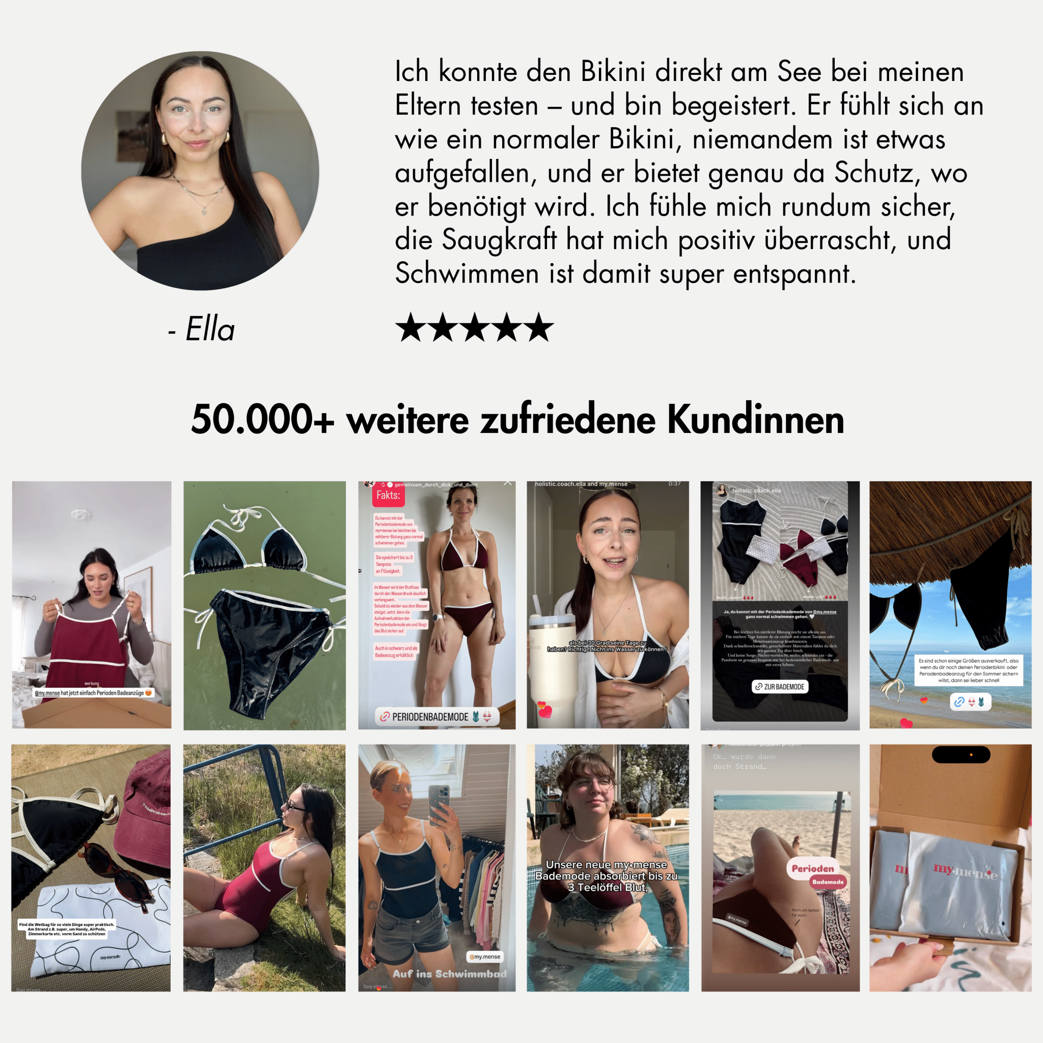 Periodenbikini Set „Lily“ schwarz - 3x Pantys + Top - Periodenunterwäsche, Menstruationsunterwäsche von my•mense