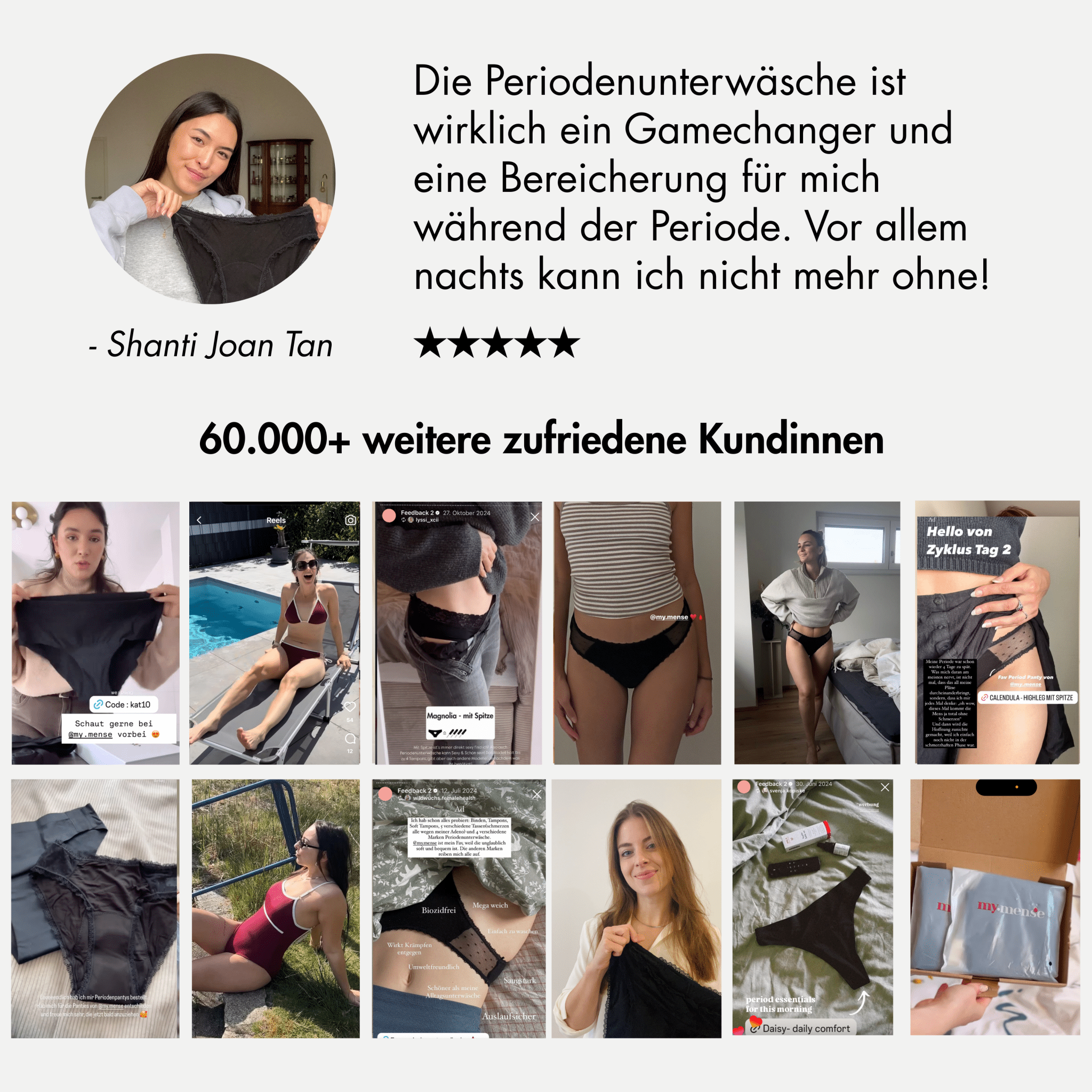 Starter Package - 3 Periodenslips zum Testen - Periodenunterwäsche, Menstruationsunterwäsche von my•mense