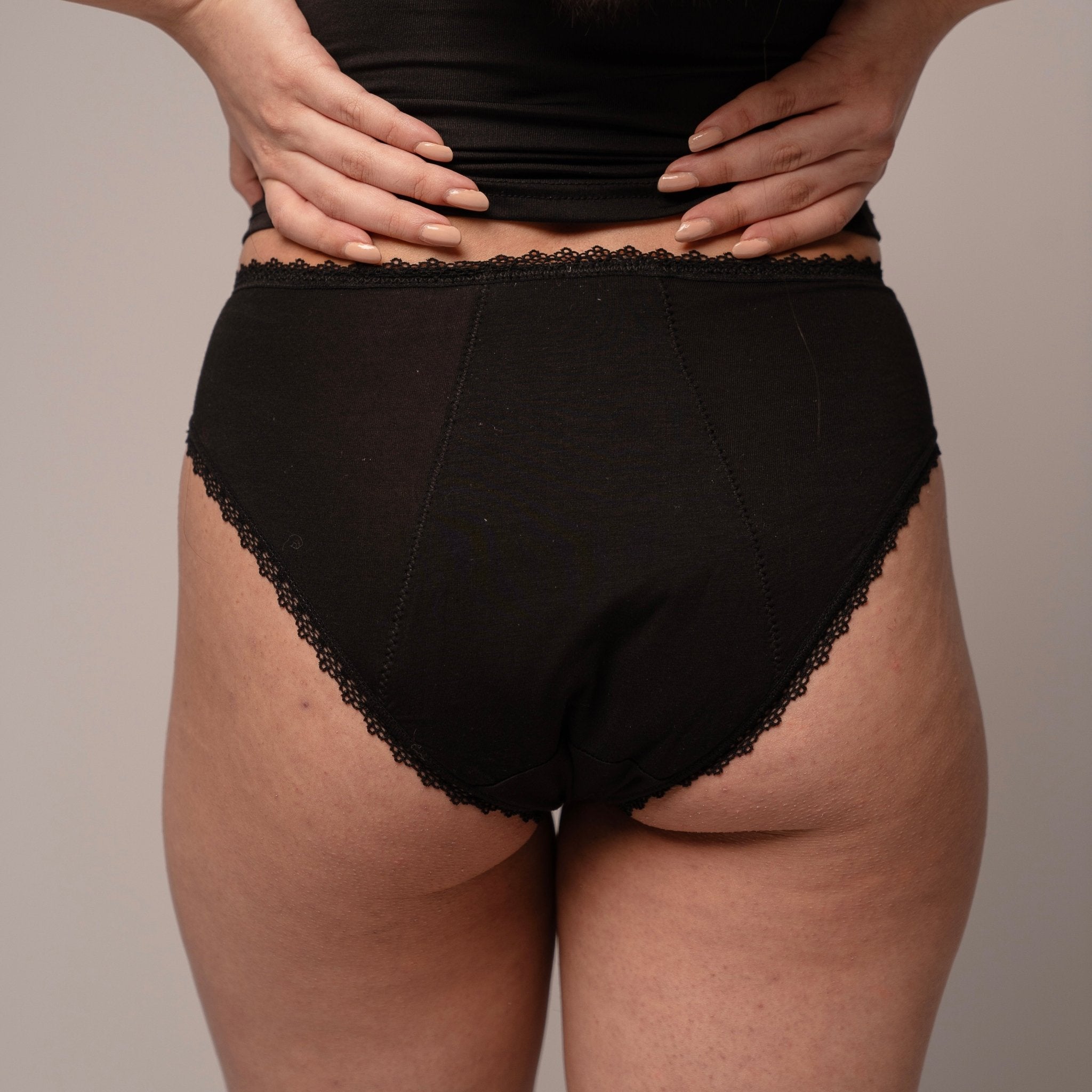 Calendula - highleg mit Spitze - Periodenunterwäsche, Menstruationsunterwäsche von my•mense
